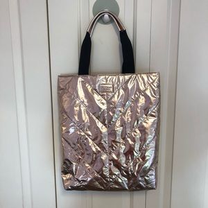 NWOT VS Rose gold metallic tote bag